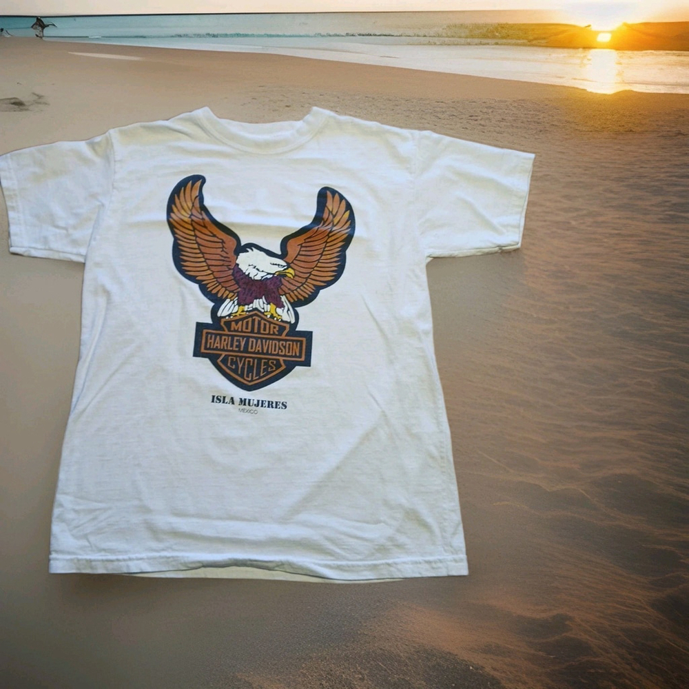 Harley Eagle T-Shirt Vintage Isla Mujeres Mexico Men's Large